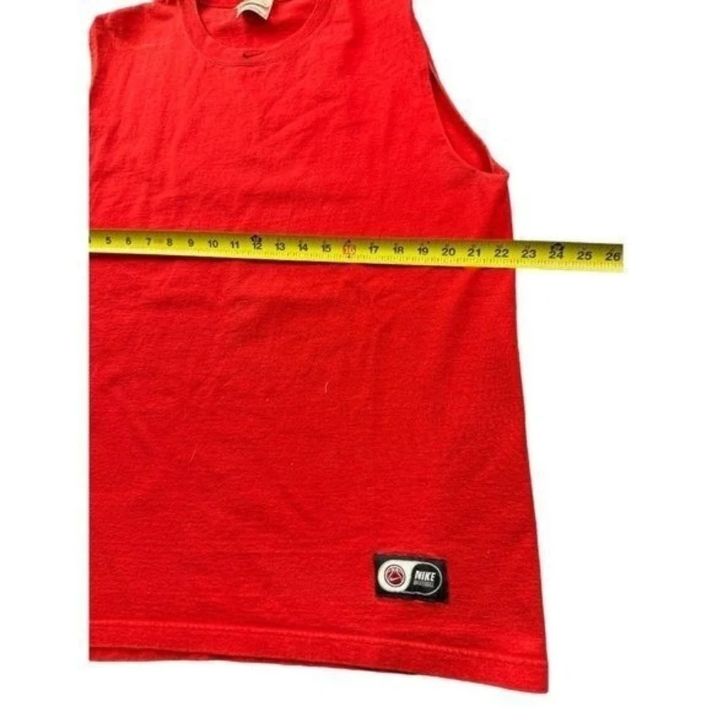 Vintage Nike Basketball‎ Muscle Tee Red Sleeveless Shirt Made in USA Mens Large